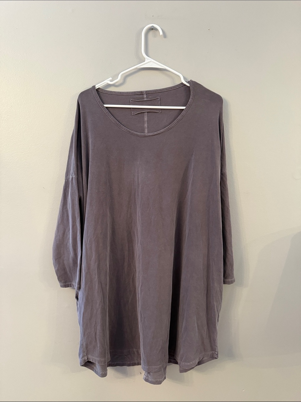 Washed Taupe Long Sleeve Tunic Top - Women